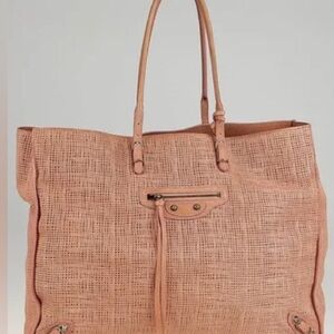 Balenciaga Vieux Rose Soft Perforated Leather Papier A4 Tote Bag